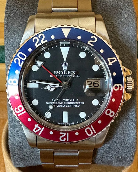 No Reserve - 1979 (5.9 Mill. Serial) Rolex GMT-Master "Pepsi" 40MM Black Dial Oyster Bracelet (1675)