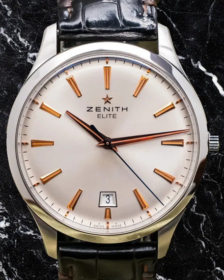 Zenith Captain Chronograph 40MM Silver Dial Leather Strap (03.2020.670/01.C498)