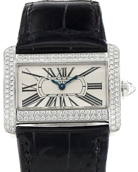 Cartier Tank Divan 31MM Quartz Silver Dial Leather Strap (WA301236)