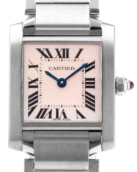 Cartier Tank Française 20MM Quartz Mother of Pearl Dial Steel Bracelet (W51028Q3)