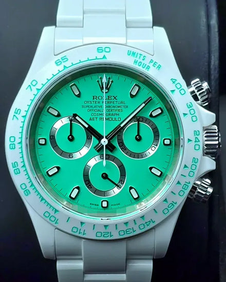 2022 Rolex Cosmograph Daytona "AET Remould" L. E. 40MM Aftermarket Green Dial Aftermarket Ceramic Bracelet (116500)