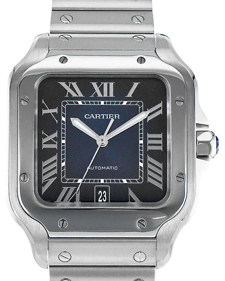 2021 Cartier Santos De Cartier 39MM Blue Dial Steel Bracelet (WSSA0030)