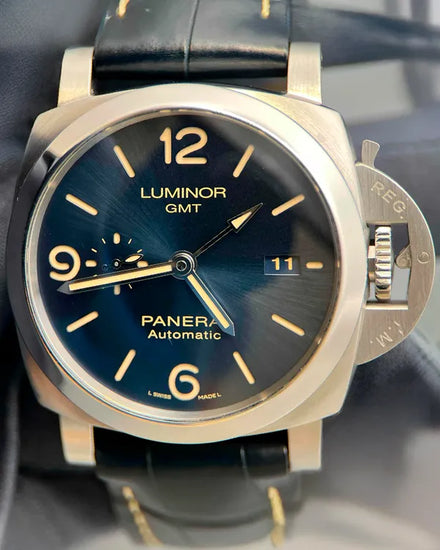 2019 Panerai Luminor GMT 44MM Blue Dial Leather Strap (PAM01033)
