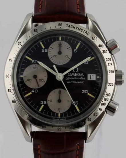 Omega Speedmaster Date 39MM Black Dial Leather Strap (3511.50.00)