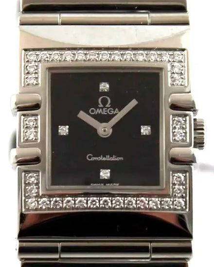 Omega Constellation 24MM Quartz Black Dial Steel Bracelet (1528.46.00)