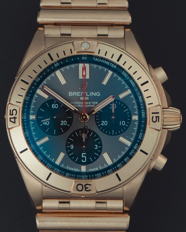 2023 Breitling Chronomat B01 42MM Slate Dial Rose Gold Bracelet (RB0134101B1R1)