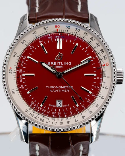 Breitling Navitimer "Middle East Edition" 41MM Red Dial Leather Strap (A17326)