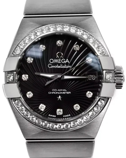 Omega Constellation 27MM Black Dial Steel Bracelet (123.15.27.20.51.001)