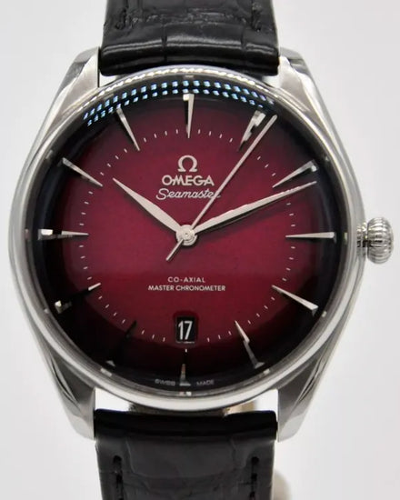 2025 Omega Seamaster Boutique Editions 39.5MM Burgundy Red Dial Leather Strap (511.13.40.20.11.002)