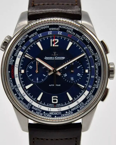 2023 Jaeger-LeCoultre Polaris Chronograph Worldtime 44MM Blue Dial Leather Strap (Q905T480)