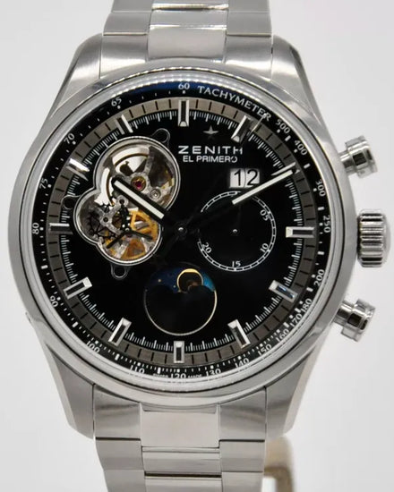 Zenith El Primero Chronomaster Grande Date 45MM Black Dial Steel Bracelet (03.2160.4047/21.M2160)
