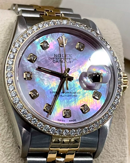 Rolex Datejust 36MM Aftermarket Mother of Pearl Dial Two-Tone Jubilee Bracelet (16233)