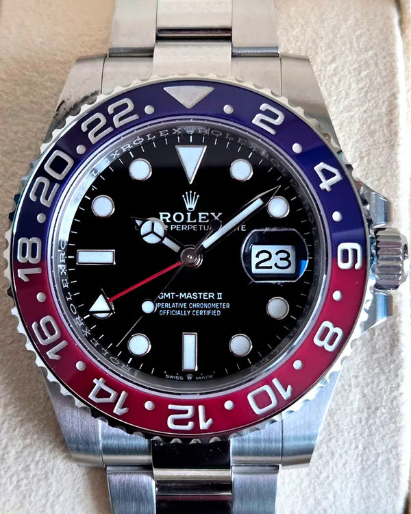 2022 Rolex GMT-Master II "Pepsi" 40MM Black Dial Oyster Bracelet (126710BLRO)