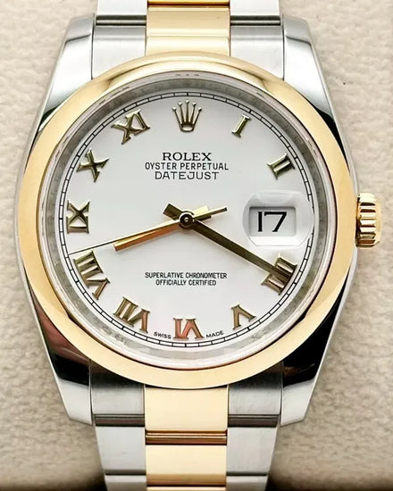 Rolex Datejust 36MM White Dial Two-Tone Oyster Bracelet (116203)