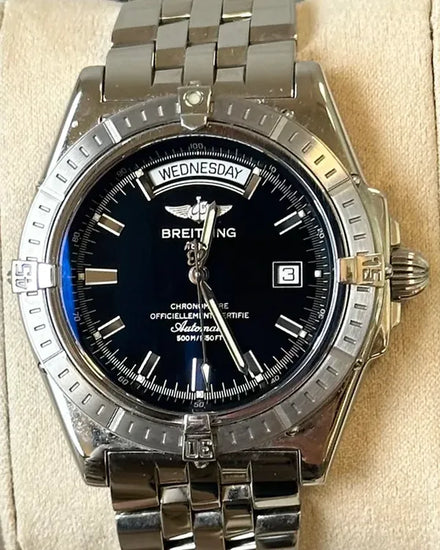 Breitling Headwind Day Date 43MM Black Dial Steel Bracelet (A45355)