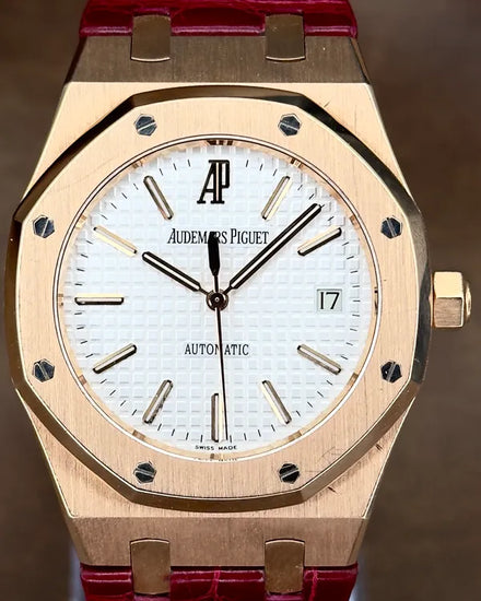 Audemars Piguet Royal Oak 39MM White Dial Leather Strap (15300OR)