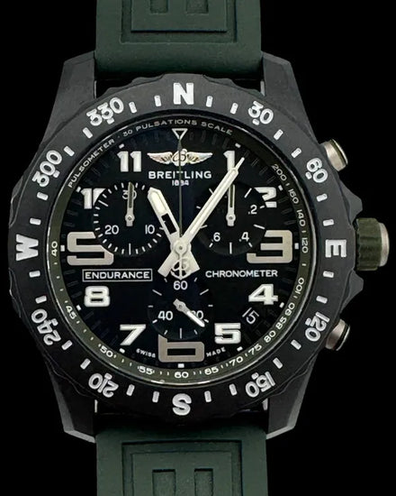 2022 No Reserve - Breitling Endurance Pro 44MM Quartz Black Dial Rubber Strap (X82310D31B1S1)