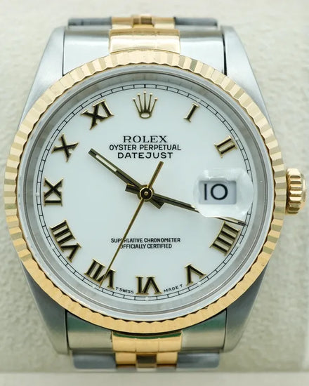 1996 Rolex Datejust 36MM White Dial Two-Tone Jubilee Bracelet (16233)
