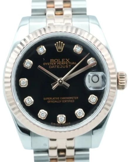 2013 Rolex Datejust 31MM Black Dial Two-Tone Jubilee Bracelet (178271)