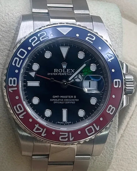 2016 Rolex GMT-Master II "Pepsi" 40MM Black Dial White Gold Oyster Bracelet (116719BLRO)