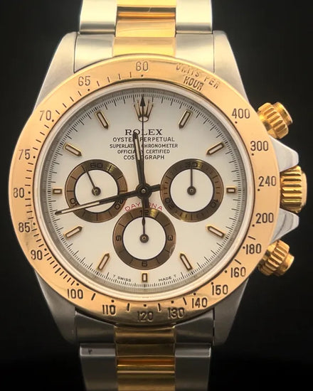 1997 (U serial) Rolex Cosmograph Daytona El Primero 40MM White Dial Two-Tone Oyster Bracelet (16523)