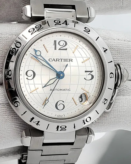 Cartier Pasha De Cartier C 35MM Silver Dial Steel Bracelet (W31078M7)