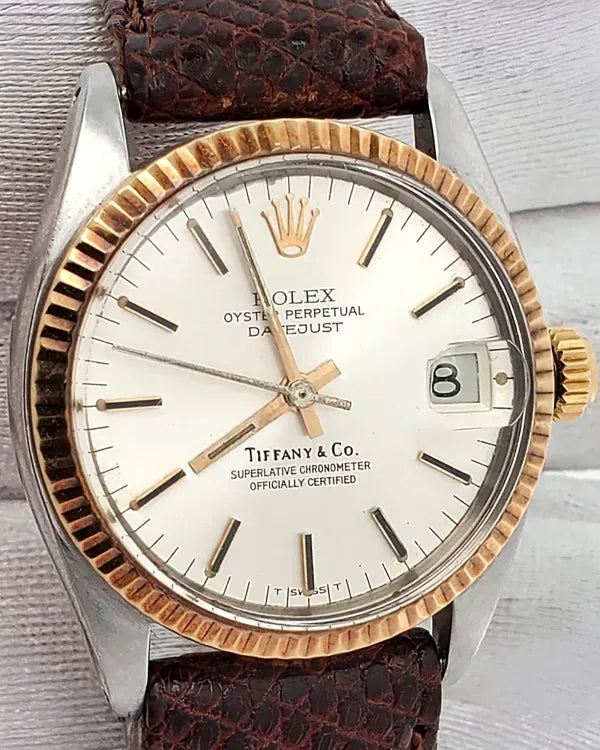 Rolex Datejust 31MM "Tiffany" Silver Dial Aftermarket Leather Strap (6827)