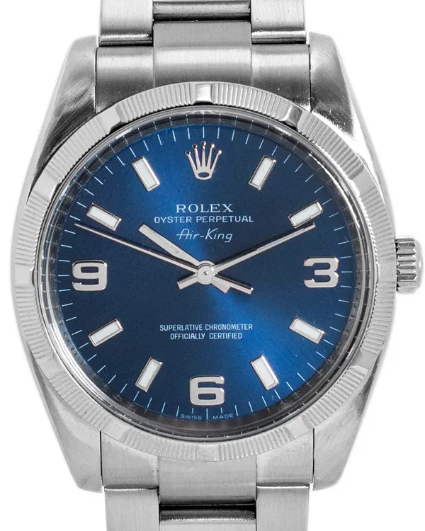 2008 (M Serial) Rolex Air-King 34MM Blue Dial Oyster Bracelet (114210)