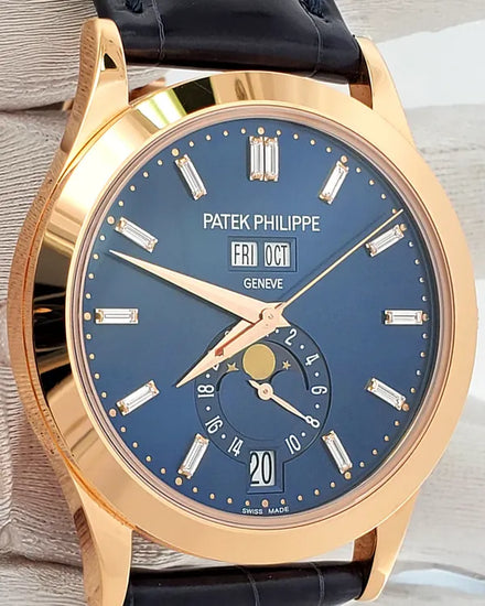 2021 Patek Philippe Complications Annual Calendar 38.5MM Blue Dial Leather Strap (5396R-015)