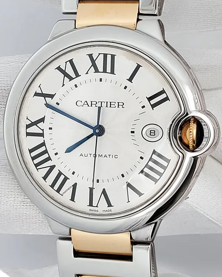 Cartier Ballon Bleu 42MM Silver Dial Two-Tone Bracelet (W69009Z3)