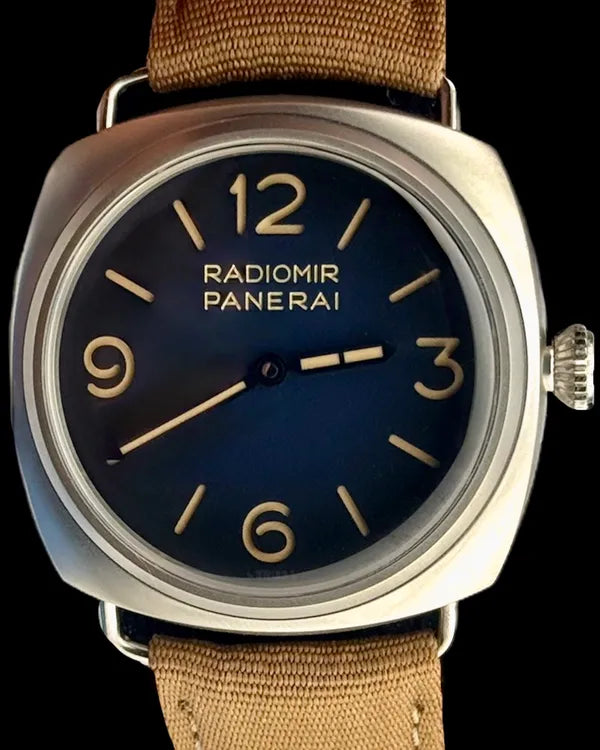 No Reserve - 2022 Panerai Radiomir Origine 45MM Blue Dial Leather Strap (PAM01335)