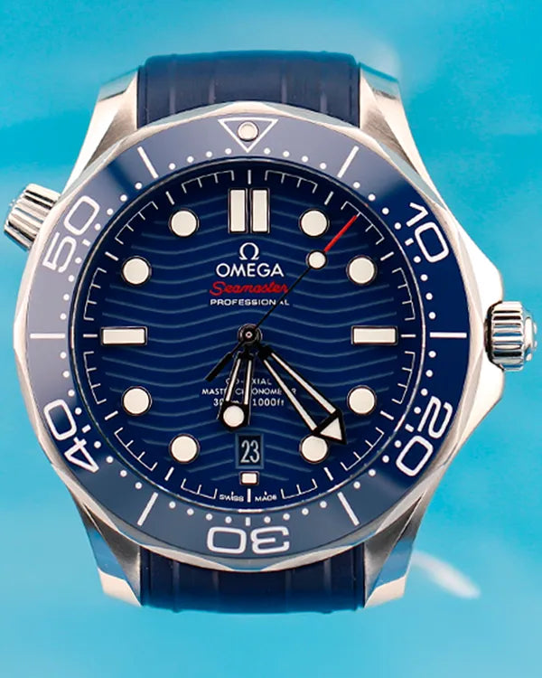 2021 Omega Seamaster Diver 300M 42MM Blue Dial Rubber Strap (210.32.42.20.03.001)