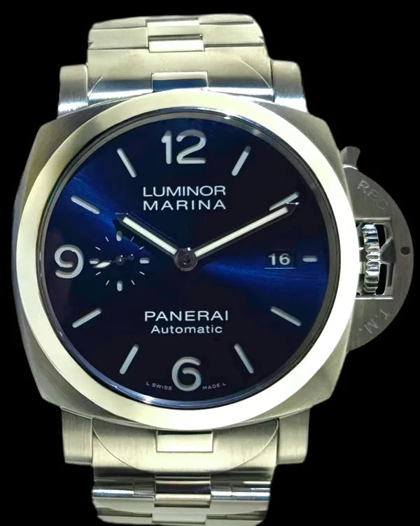 2022 Panerai Luminor Marina Specchio Blu 44MM Blue Dial Steel Bracelet (PAM01316)