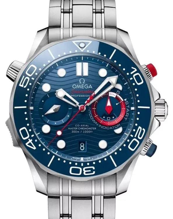 2023 Omega Seamaster Diver 300M "America's Cup" 44MM Blue Dial Steel Bracelet (210.30.44.51.03.002)