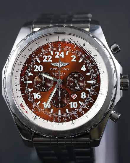 2003 Breitling Bentley Motors Le Mans L.E. 48MM Bronze Dial Steel Bracelet (A22362)
