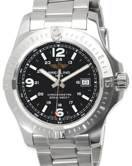 Breitling Colt 44MM Quartz Black Dial Steel Bracelet (A7438811/BD45)