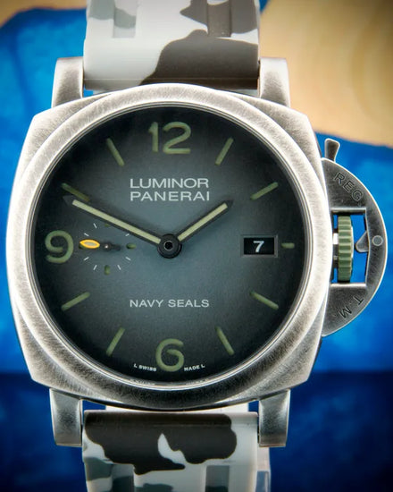 2024 Panerai Luminor Navy SEALs Edition L.E. 44MM Grey Dial Aftermarket Horus Rubber Strap (PAM01412)