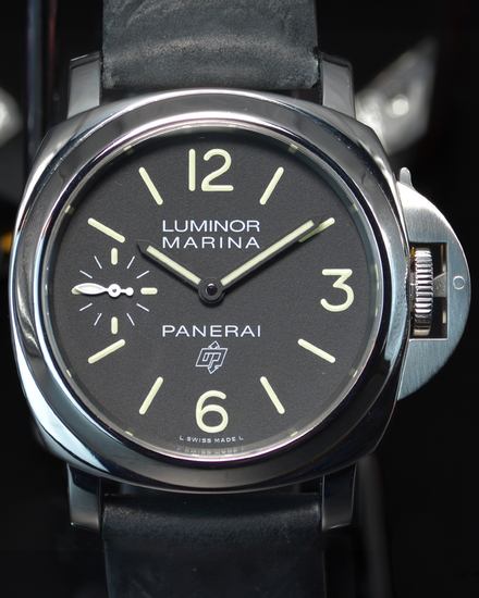 2019 Panerai Luminor Marina Logo 44MM Black Dial Leather Strap (PAM00776)