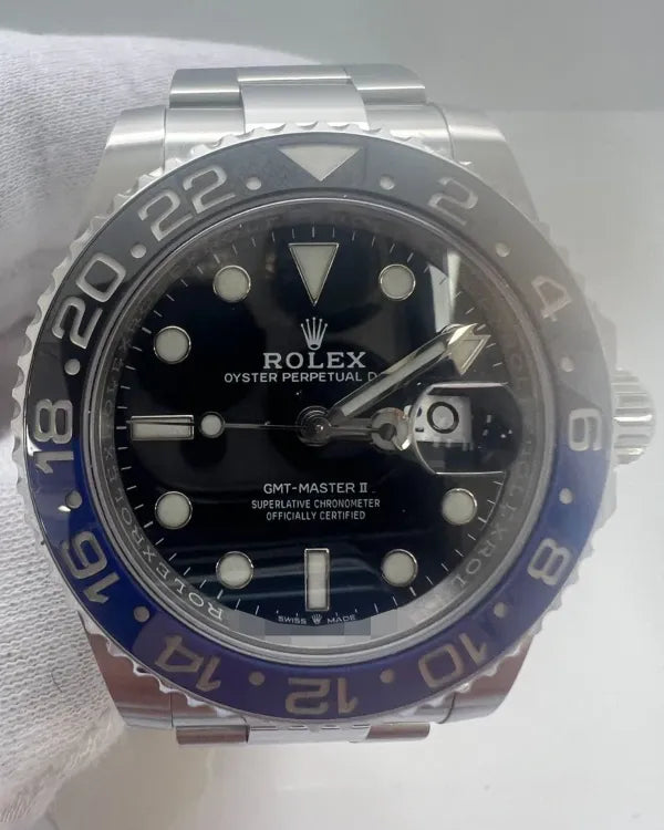 2022 Rolex GMT-Master II "Batman" 40MM Aftermarket Black Dial Oyster Bracelet (126710BLNR)