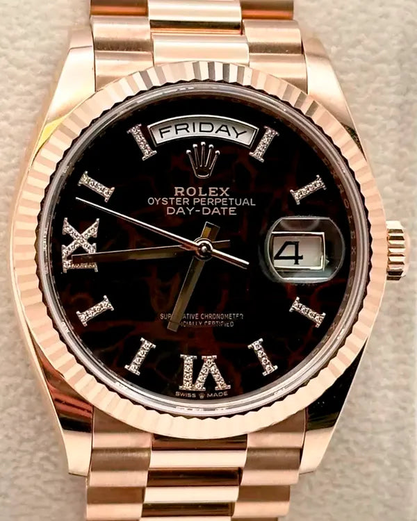 2024 Rolex Day-Date 36MM Eisenkiesel Dial Rose Gold President Bracelet (128235)