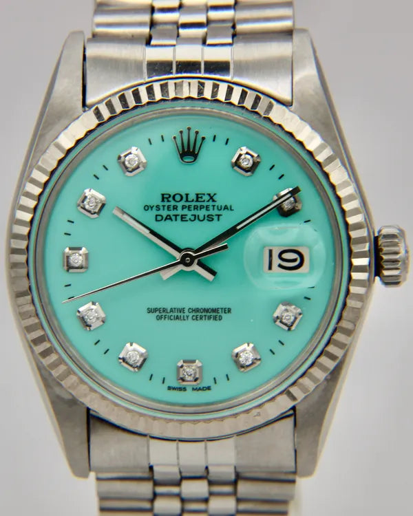 Rolex Datejust 36MM Aftermarket Turquoise Dial Jubilee Bracelet (16014)