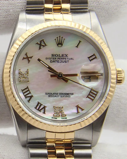 Rolex Datejust 36MM Aftermarket Mother of Pearl Dial Two-Tone Jubilee Bracelet (16233)