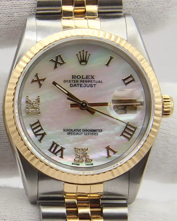 Rolex Datejust 36MM Aftermarket Mother of Pearl Dial Two-Tone Jubilee Bracelet (16233)