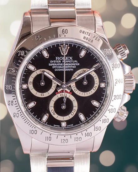 2009 Rolex Cosmograph Daytona 40MM Black Dial Oyster Bracelet (116520)