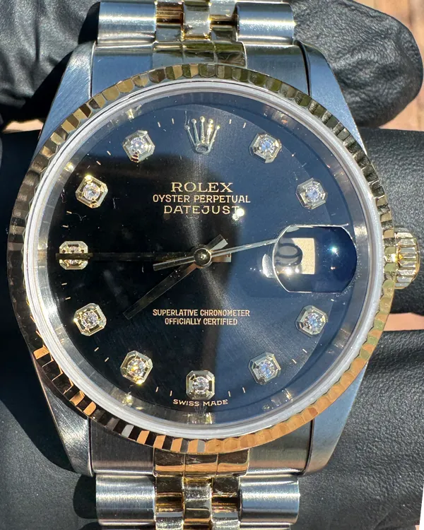 Rolex Datejust 36MM Black Dial Two-Tone Jubilee Bracelet (16233)