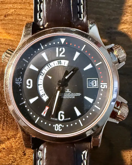 Jaeger-LeCoultre Master Compressor Memovox 41MM Black Dial Leather Strap (146.2.97/1)