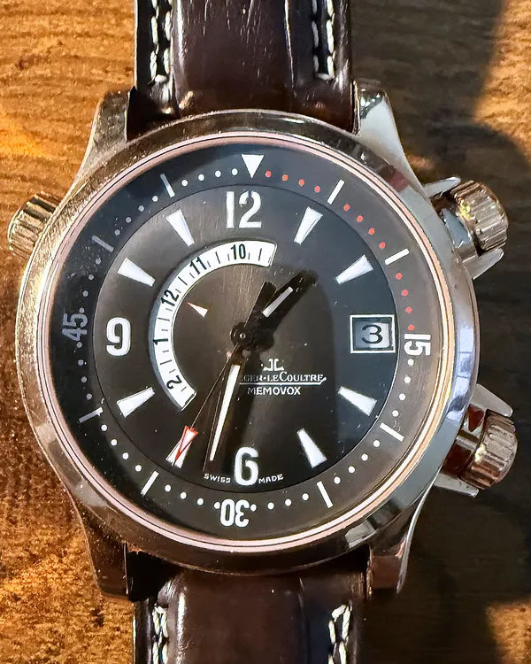 Jaeger-LeCoultre Master Compressor Memovox 41MM Black Dial Leather Strap (146.2.97/1)