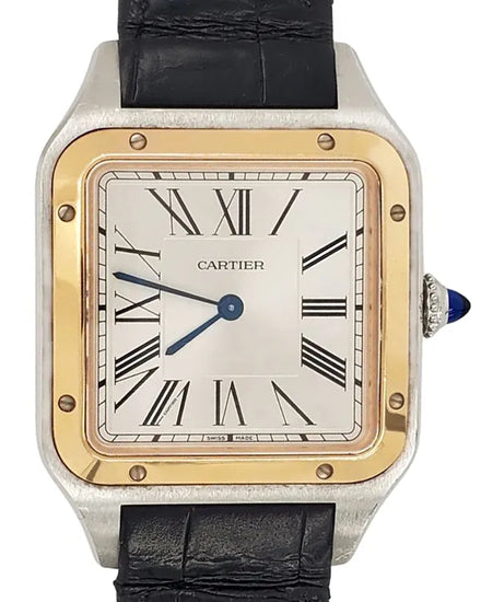 2021 Cartier Santos Dumont 43.5MM Quartz Silver Dial Leather Strap (W2SA0011)