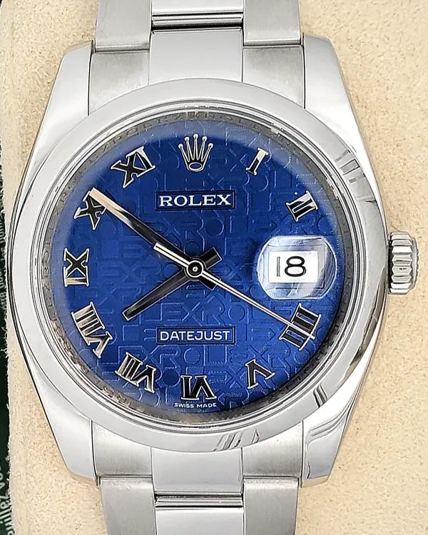 2007 Rolex Datejust 36MM Blue "Jubilee" Dial Oyster Bracelet (116200)
