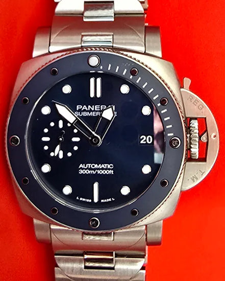 2021 Panerai Submersible "Blu Notte" 42MM Blue Dial Steel Bracelet (PAM01068)